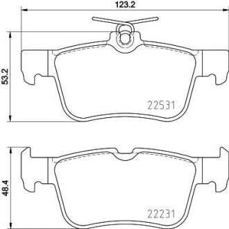 Комплект гальмівних накладок, дискове гальмо HELLA 8DB 355 025-491