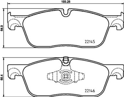 Гальмівні колодки передні Land Rover Evogue 14- HELLA 8DB 355 025-701