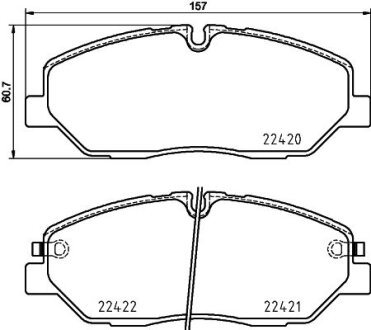 Комплект гальмівних накладок, дискове гальмо HELLA 8DB 355 025-751