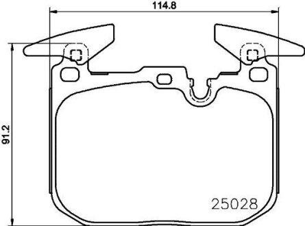 Комплект гальмівних накладок, дискове гальмо HELLA 8DB 355 025-771