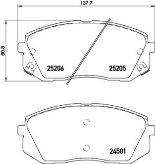 Комплект гальмівних накладок, дискове гальмо HELLA 8DB355025-981