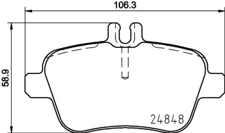Комплект гальмівних накладок, дискове гальмо HELLA 8DB 355 032-061