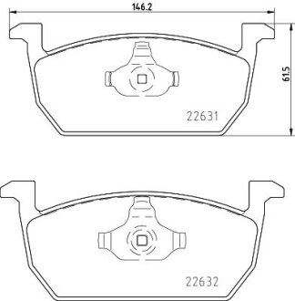 Комплект гальмівних накладок, дискове гальмо HELLA 8DB355032-951
