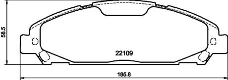Комплект гальмівних накладок, дискове гальмо HELLA 8DB 355 032-991