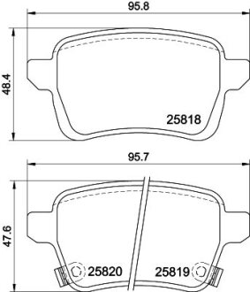 Комплект гальмівних накладок, дискове гальмо HELLA 8DB 355 036-431