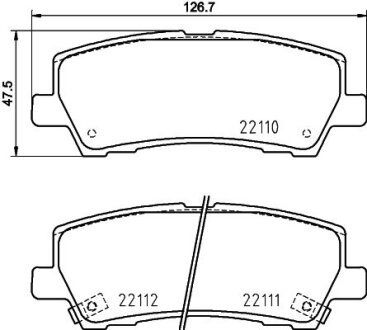 Комплект гальмівних накладок, дискове гальмо HELLA 8DB 355 036-441