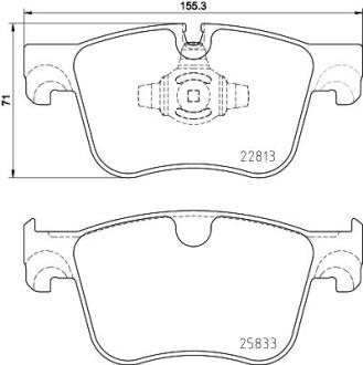 Комплект гальмівних накладок, дискове гальмо HELLA 8DB 355 036-491