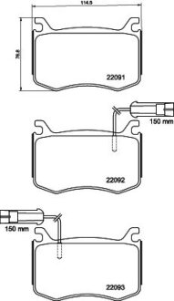 Комплект гальмівних накладок, дискове гальмо HELLA 8DB 355 039-051