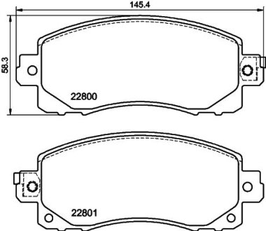 Комплект гальмівних накладок, дискове гальмо HELLA 8DB 355 039-161