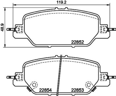 Комплект гальмівних накладок, дискове гальмо HELLA 8DB 355 039-191