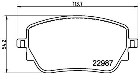 Комплект гальмівних накладок, дискове гальмо HELLA 8DB 355 039-231