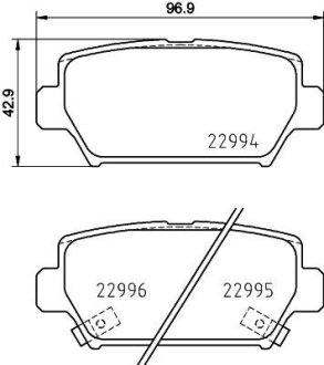 Комплект гальмівних накладок, дискове гальмо HELLA 8DB 355 039-401