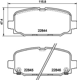 Комплект гальмівних накладок, дискове гальмо HELLA 8DB 355 039-411