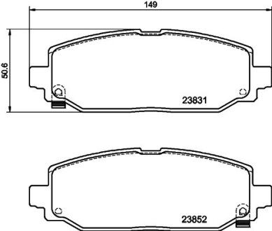 Комплект гальмівних накладок, дискове гальмо HELLA 8DB 355 040-021
