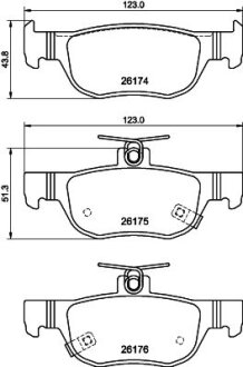 Комплект гальмівних накладок, дискове гальмо HELLA 8DB 355 040-101