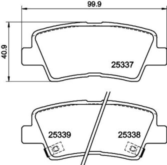 Комплект гальмівних накладок, дискове гальмо HELLA 8DB 355 040-171