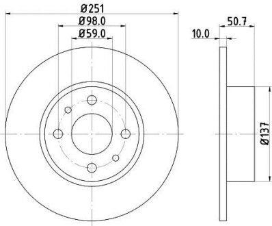 Гальмівний диск HELLA 8DD 355 101-101