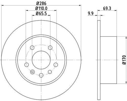 Гальмівний диск HELLA 8DD 355 104-701