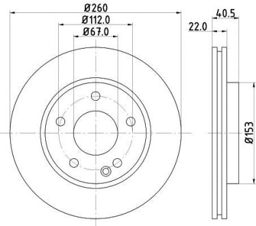 Гальмівний диск HELLA 8DD 355 105-991