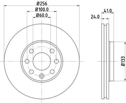 Диск гальмівний Opel Astra G 98- HELLA 8DD 355 106-051