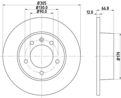 Гальмівний диск HELLA 8DD 355 108-291