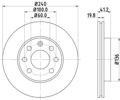 Гальмівний диск HELLA 8DD 355 108-331