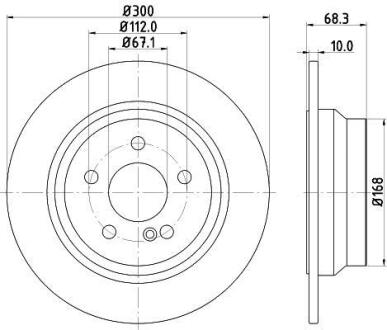 Гальмівний диск зад. Audi A6 04- HELLA 8DD 355 108-841