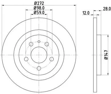 Гальмівний диск HELLA 8DD 355 109-151