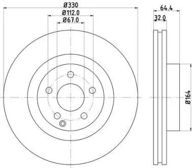 Гальмівний диск перед. W211/204 02-15 (PRO) HELLA 8DD 355 109-431