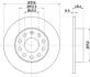 Гальмівний диск, задній PRO Audi A3, VW Caddy III, Golf V,VI, Touran, Skoda Octavia II, SuperB II HELLA 8DD 355 109-641 (фото 1)