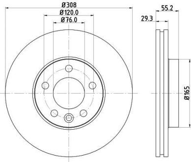 Диск гальмівний з покриттям PRO, передн. HELLA 8DD 355 109-661