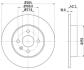 Диск гальмівний зад. 264x10x42.2 Opel Meriva 1.6I 16V, 1.7DTI/CDTI, 1.8 03.05- HELLA 8DD 355 110-271 (фото 1)