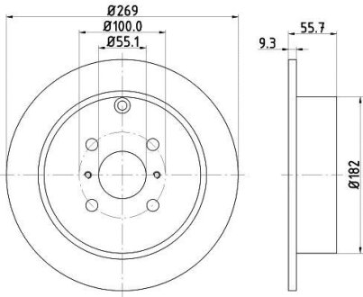 Диск гальмівний з покриттям PRO, задн. HELLA 8DD 355 110-491