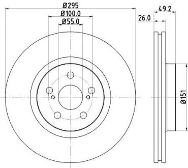 TOYOTA Тормозной диск передн. Avensis 2.0d/2.4i 03- HELLA 8DD 355 111-651