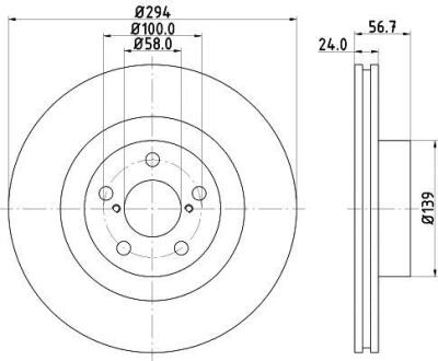 Гальмівний диск перед. Forester/Impreza/Outbak/Legacy 2.0-3.0 00- HELLA 8DD 355 112-051