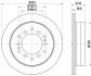Гальмівний диск зад. Cruiser 300/80/90/Prado/Lexus GX 01-10 3.0-4.7 (PRO) HELLA 8DD 355 114-861 (фото 1)