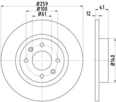 RENAULT диск гальмівний передній Logan,Sandero 04-,Smart HELLA 8DD 355 115-271