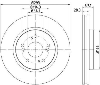 Диск гальмівний з покриттям PRO, передн. HELLA 8DD 355 115-941