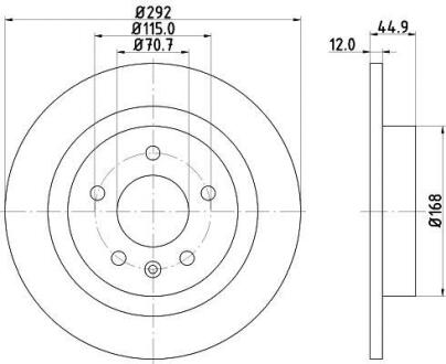 Гальмівний диск Opel Astra, Zafira, 10- HELLA 8DD 355 116-601