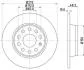 Гальмівний диск задн. Golf/T-Roc/Touran/Caddy/Bora/Jetta/Eos/Yeti/Octavia/Superb 04- HELLA 8DD 355 116-971 (фото 1)