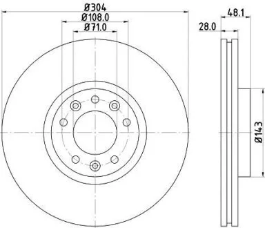 Гальмівний диск HELLA 8DD 355 117-331