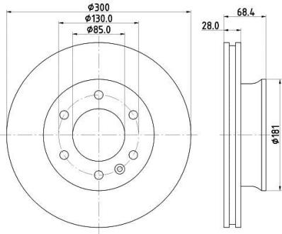 Диск гальмівний перед. 300X28 DB Sprinter 06- HELLA 8DD 355 117-621