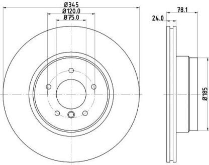 Диск гальмівний задній BMW X5 E70, X6 E71 04-14 HELLA 8DD 355 117-761