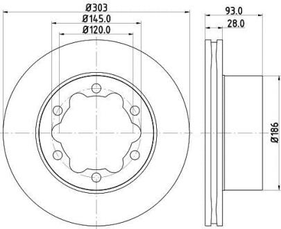 Диск гальмівний зад. DB Sprinter 5T 06-/Crafter HELLA 8DD 355 118-061