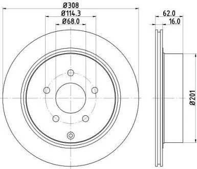 Диск гальмівний з покриттям PRO, задн. HELLA 8DD 355 118-811