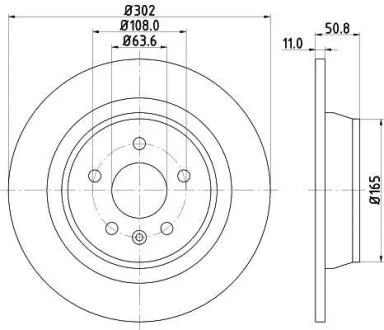 Диск гальмівний задн. Ford Galaxy/Kuga/S-MAX 2,0-2,2 TDCI 08- HELLA 8DD 355 118-841