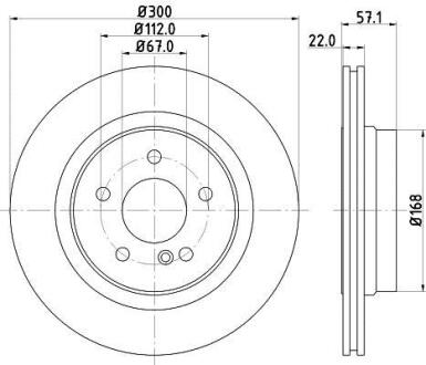 PRO DB диск гальмівний задн. W204 HELLA 8DD 355 118-941