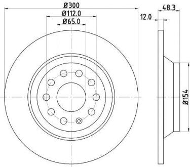 Диск гальмівний з покриттям PRO, задн. HELLA 8DD 355 119-481