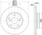 Диск гальмівний перед. TOYOTA AURIS, AURIS SPORTS, COROLLA 1.2-1.8H 10.12- HELLA 8DD 355 119-661 (фото 1)