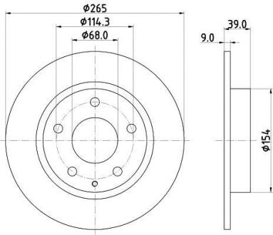 Диск гальмівний з покриттям PRO, задн. HELLA 8DD 355 120-461